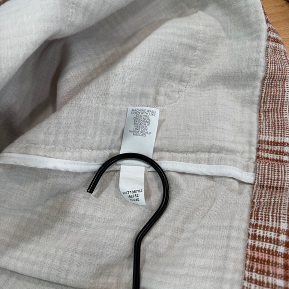 J. Jill Harper Relaxed Henna Plaid Linen Blend Longline Blazer Jacket XL Petite - Picture 8 of 8